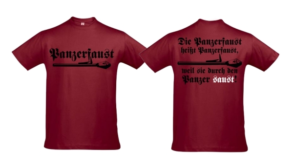 T-Shirt - Panzerfaust - Motiv 2 - burgundy