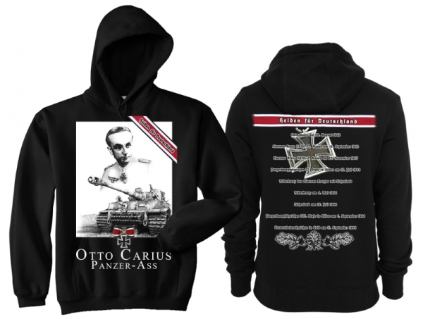 Frauen - Kapuzenpullover - Otto Carius - schwarz