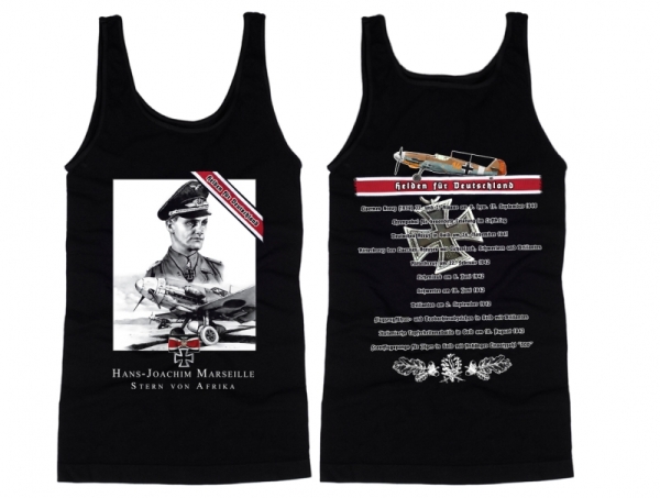 Muskelshirt/Tank Top - Helden für Deutschland - Hans-Joachim Marseille - schwarz