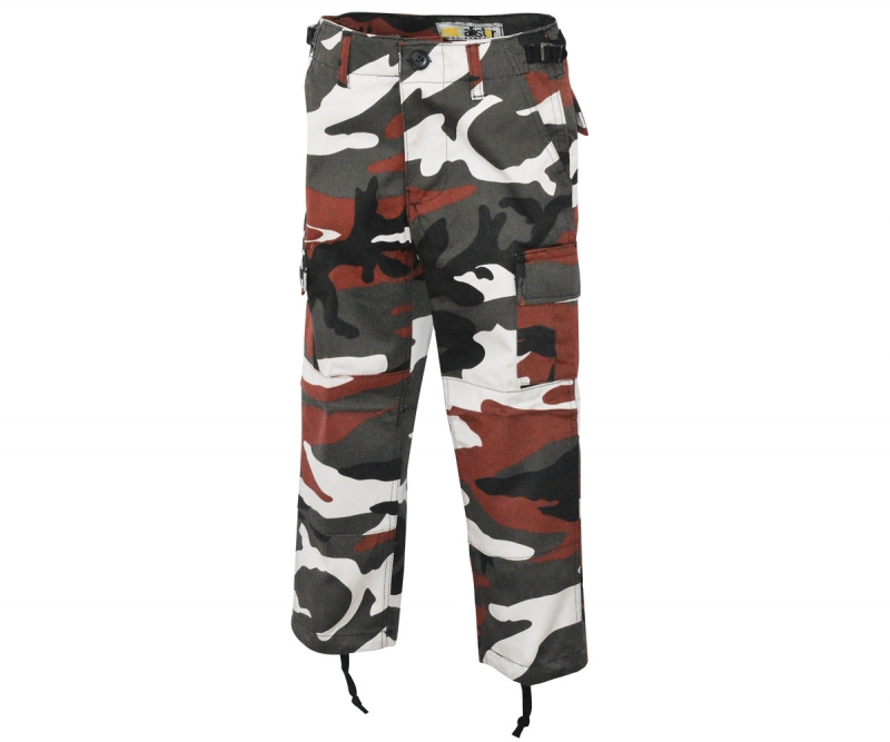 Kinder BDU Army Cargo Hose - redcamo