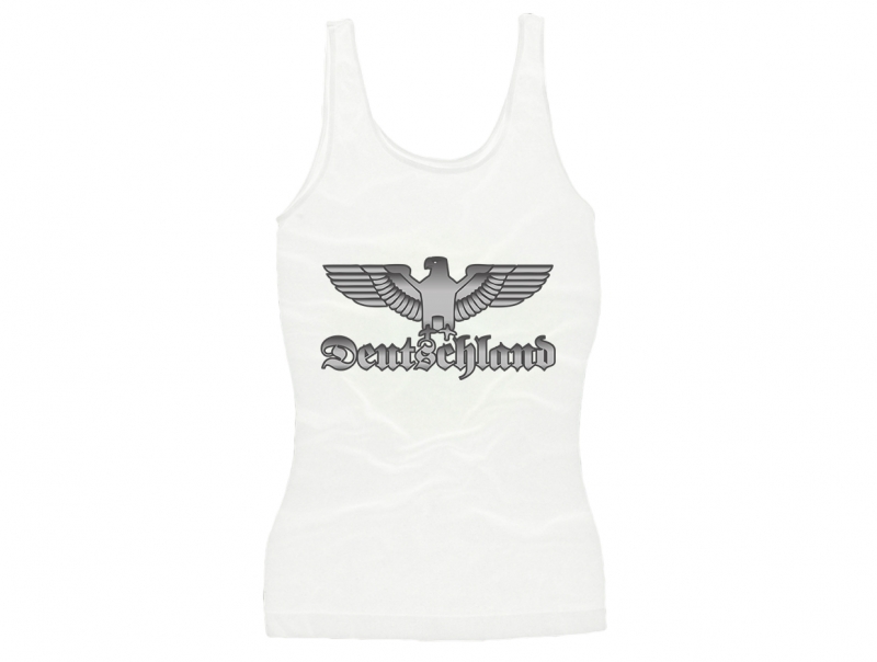 Frauen Top - Reichsadler - weiß/Silber