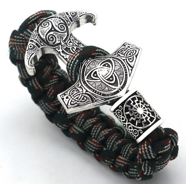 Armband - Paracord mit Thors Hammer und Sonne