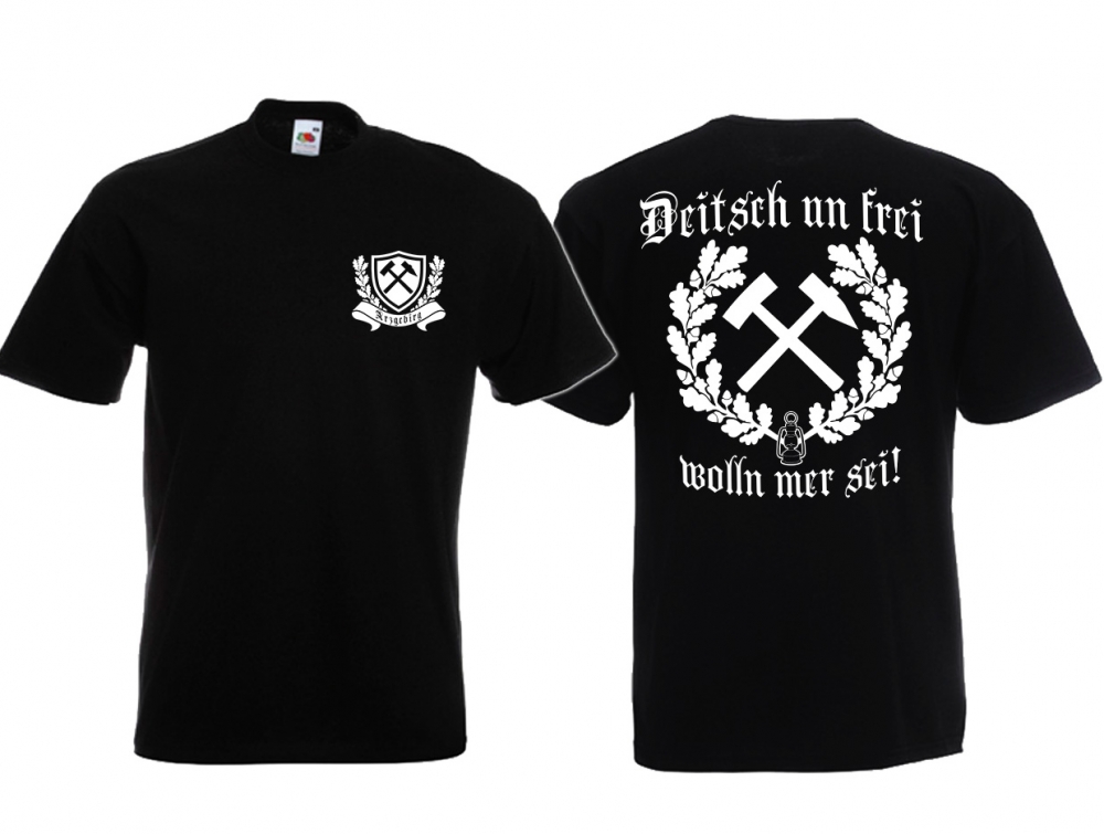 T-Shirt - Arzgebirg - Deitsch und Frei wolln mer sei! - Erzgebirge - Motiv 1