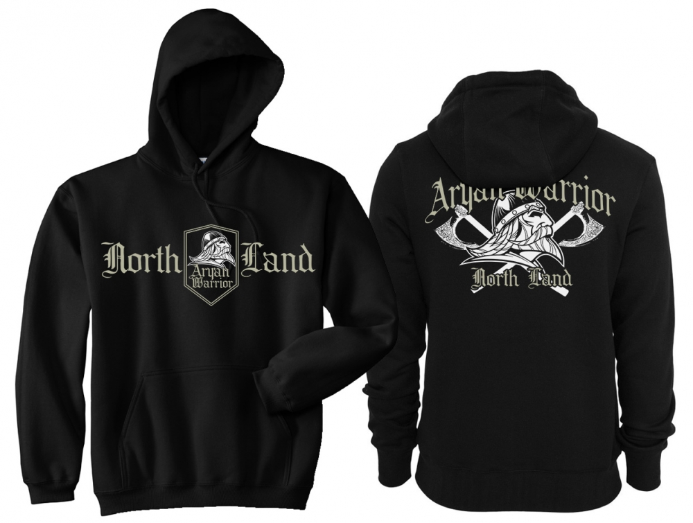 Kapuzenpullover - AW - North Land - Axmen - Motiv 2 - schwarz