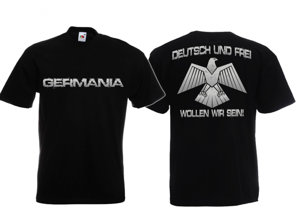 T-Shirt - Deutsch und Frei - schwarz