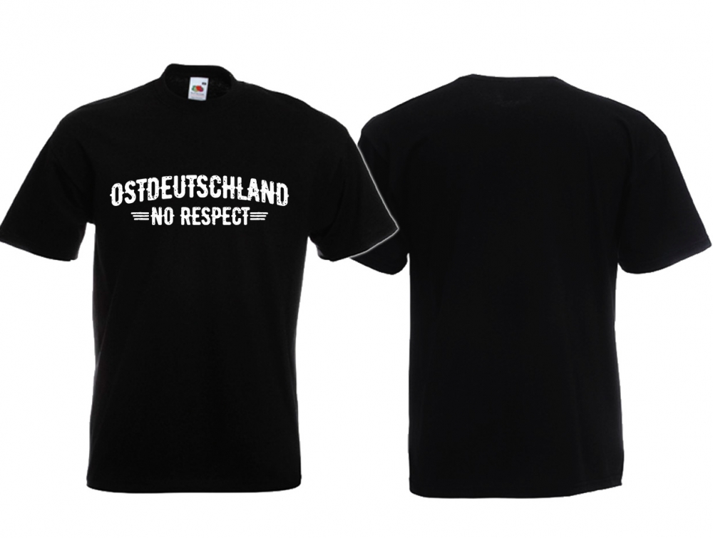 T-Shirt - Ostdeutschland - No Respect - schwarz/weiß - Motiv 2