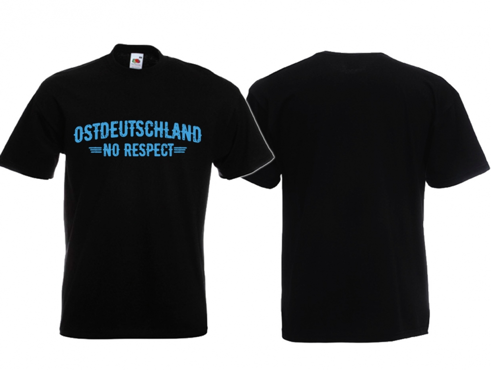 T-Shirt - Ostdeutschland - No Respect - schwarz/blau - Motiv 2