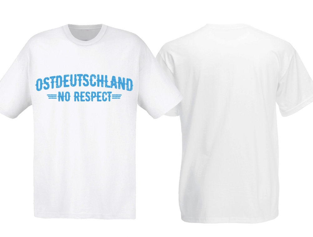 T-Shirt - Ostdeutschland - No Respect - weiß/blau - Motiv 2