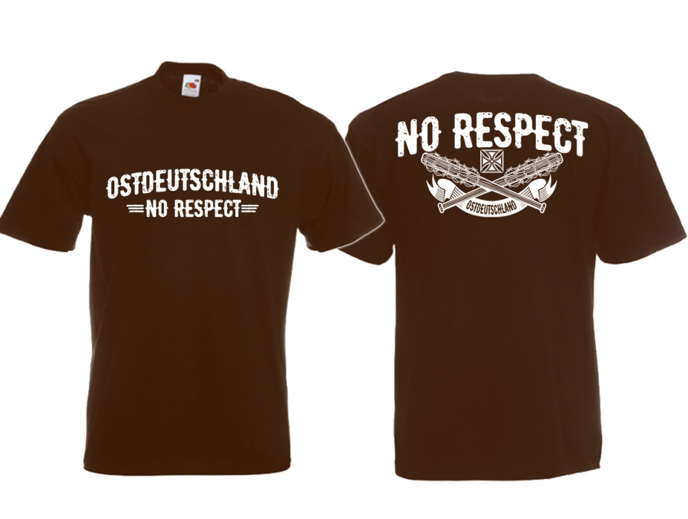 T-Shirt - Ostdeutschland - No Respect - braun/weiß - Motiv 1