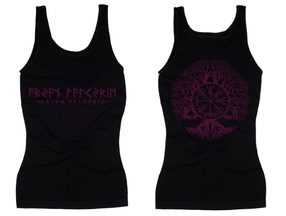 Frauen Top - Valkyrie - Vegvisir - schwarz/lila