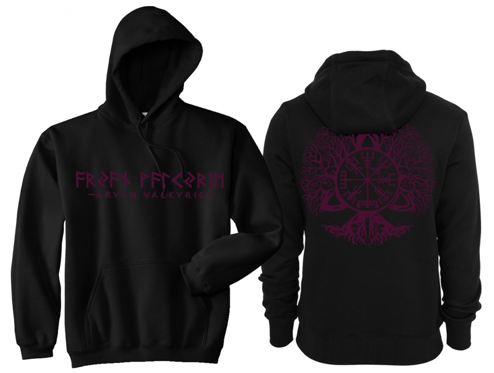 Frauen - Kapuzenpullover - Valkyrie - Vegvisir - schwarz/lila