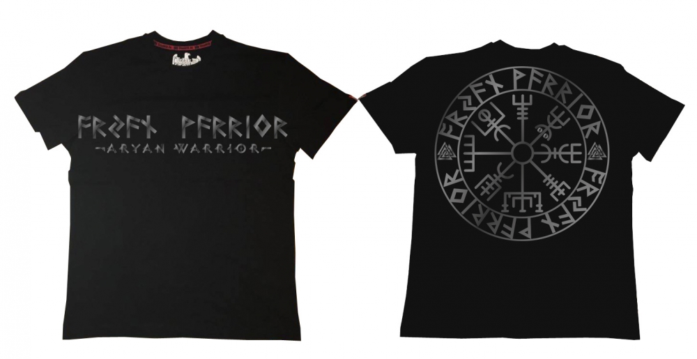 Premium Shirt - AW - Vegvisir Runenschrift - schwarz/silber