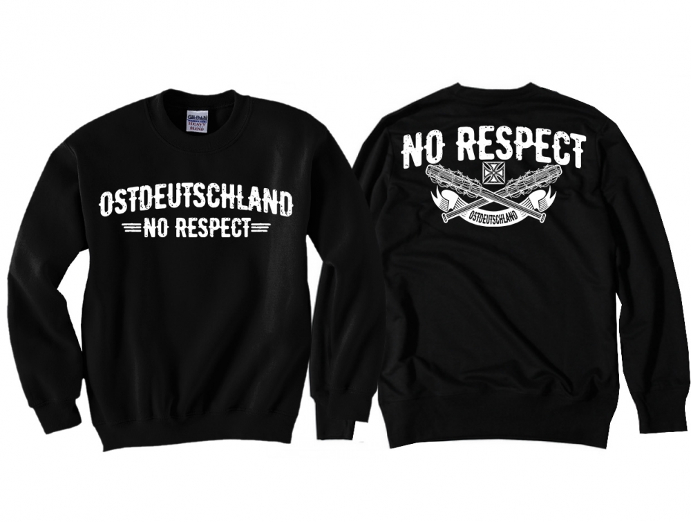 Pullover - Ostdeutschland - No Respect - schwarz/weiß