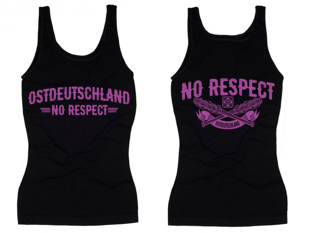 Frauen Top - Ostdeutschland - No Respect - schwarz/pink