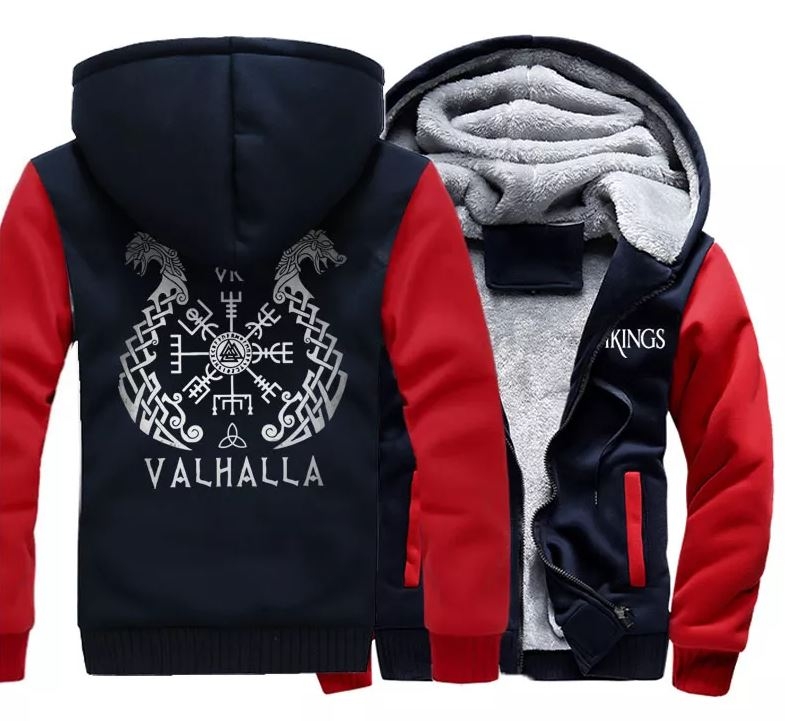 Trainingsjacke - Victory of Valhalla - gefüttert - dunkelblau/rot