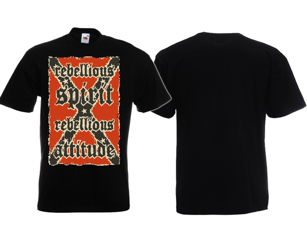 T-Shirt - Rebellious Spirit - Südstaaten - schwarz