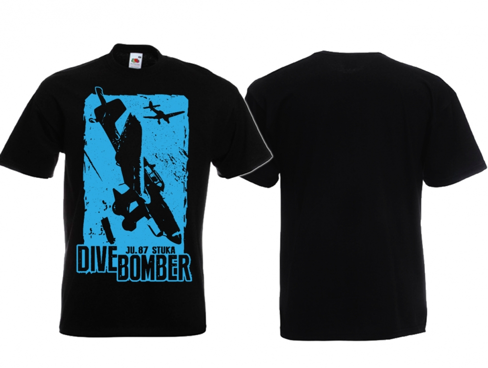 T-Shirt - Dive Bomber - Ju 87 Stuka - schwarz/hellblau