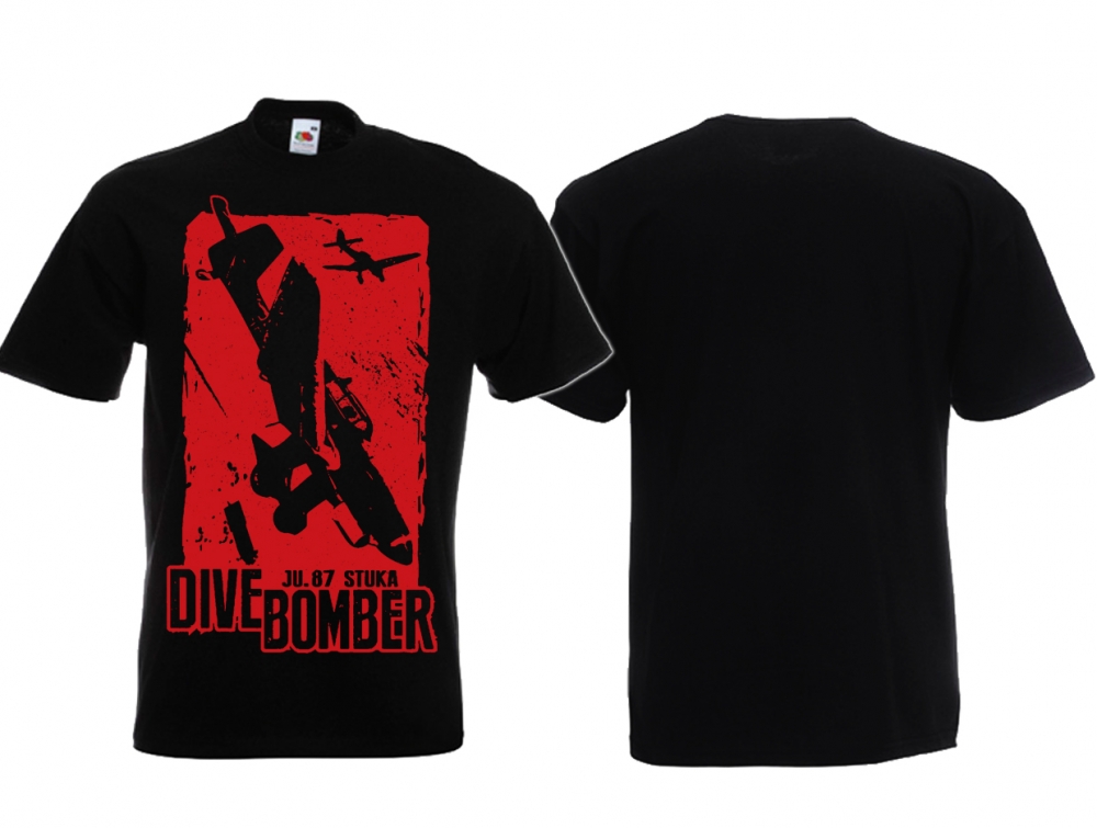 T-Shirt - Dive Bomber - Ju 87 Stuka - schwarz/rot