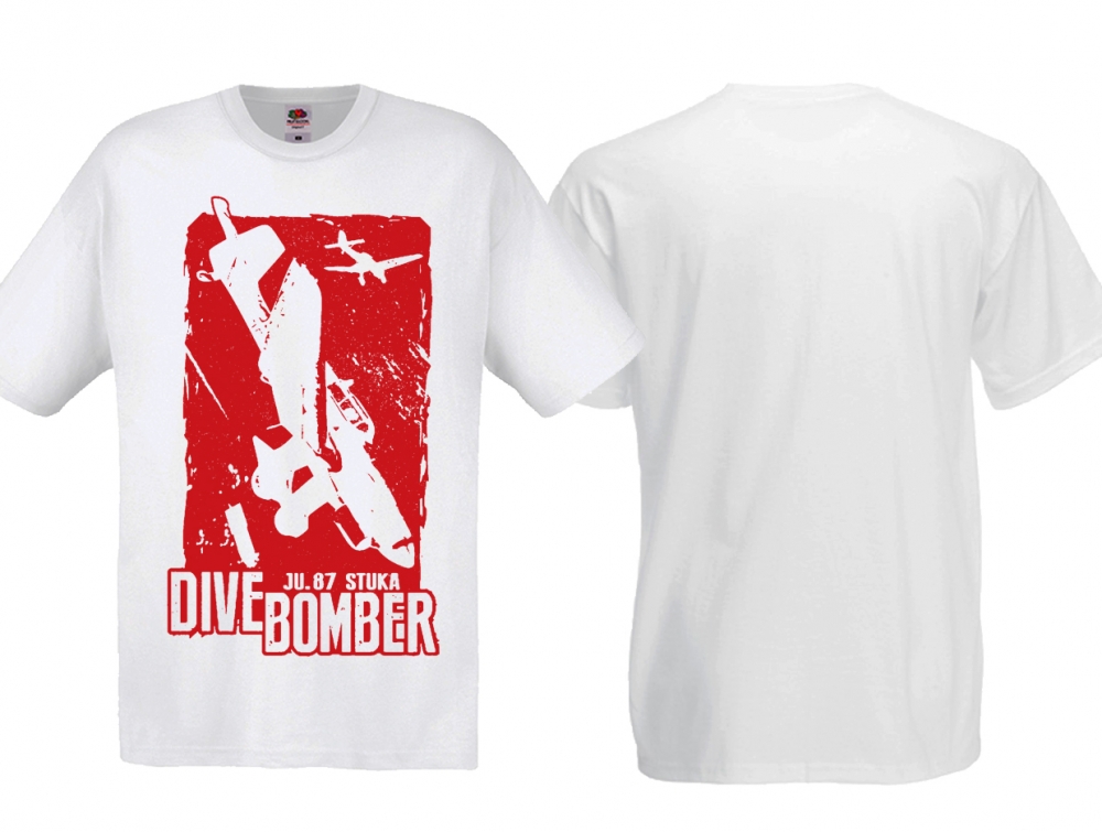 T-Shirt - Dive Bomber - Ju 87 Stuka - weiss/rot