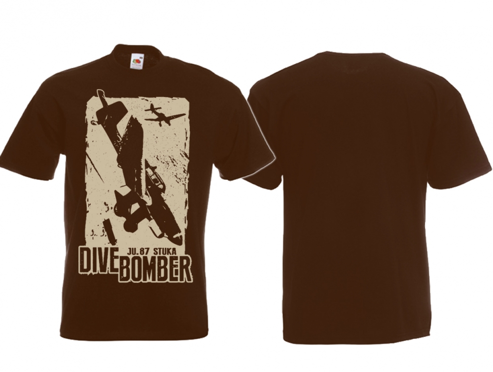 T-Shirt - Dive Bomber - Ju 87 Stuka - braun/beige