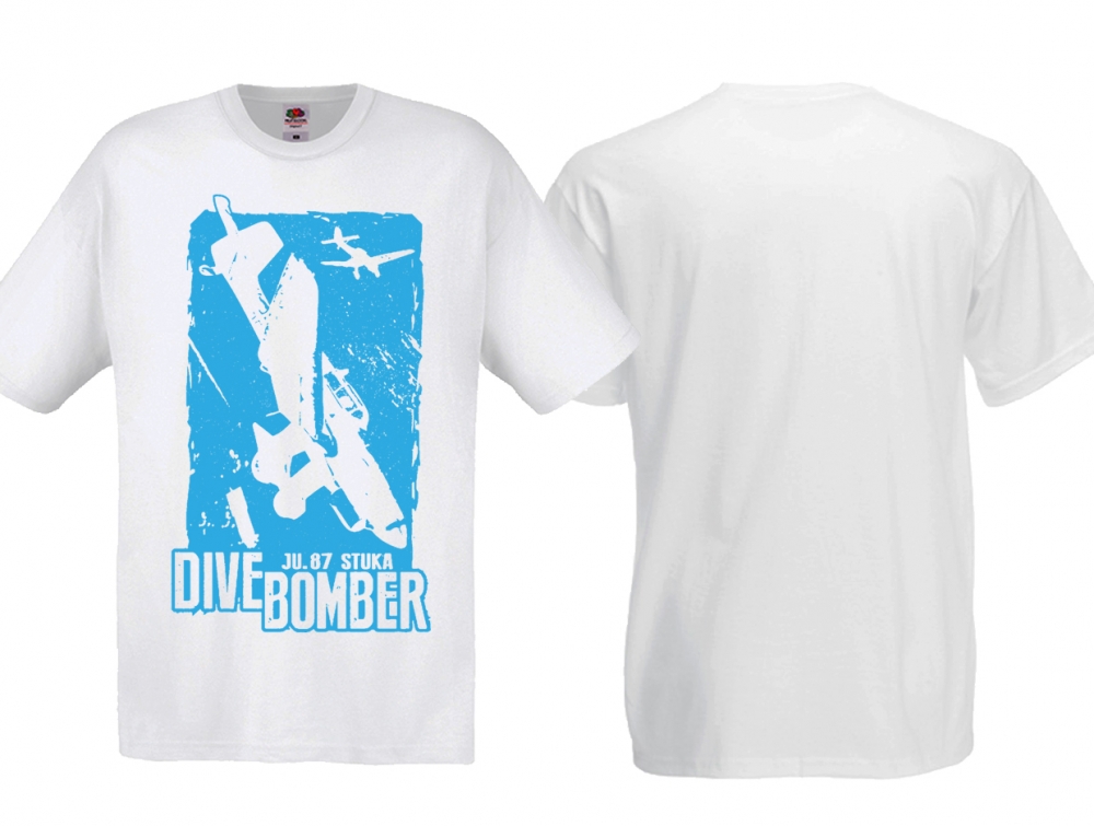 Frauen T-Shirt - Dive Bomber - Ju 87 Stuka - weiss/hellblau