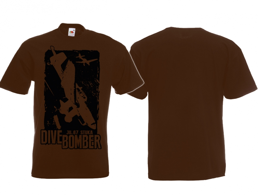 T-Shirt - Dive Bomber - Ju 87 Stuka - braun/schwarz