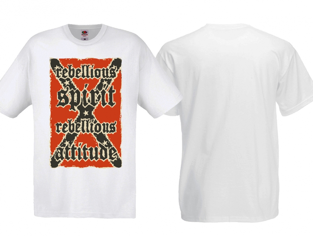 T-Shirt - Rebellious Spirit - Südstaaten - weiss