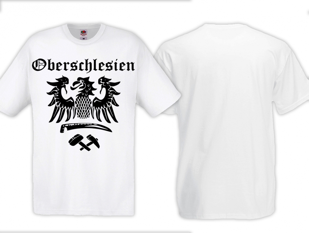 T-Shirt - Oberschlesien mit Adler - weiß