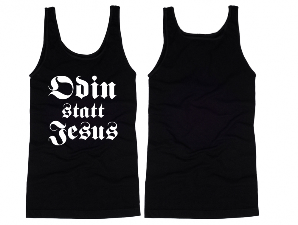 Muskelshirt/Tank Top - Odin statt Jesus - Motiv 3 - schwarz/weiß