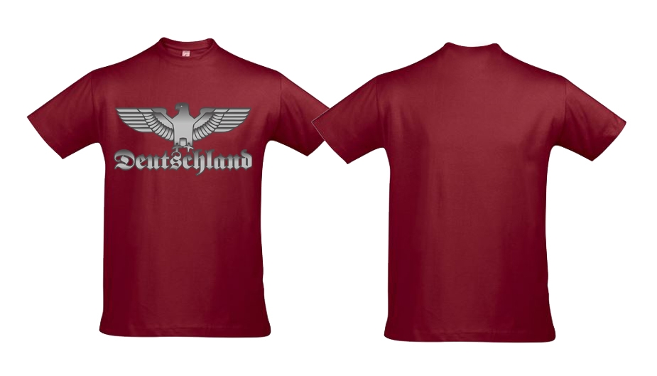 T-Shirt - Reichsadler - silber/burgundy