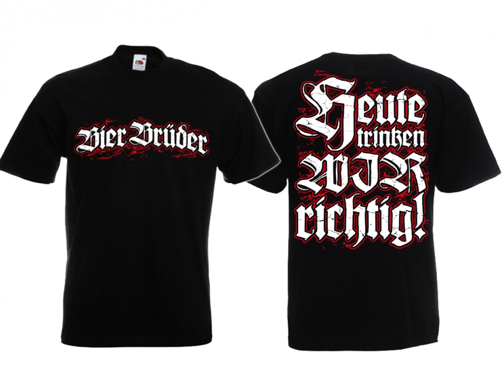 T-Shirt - Bier Brüder - schwarz