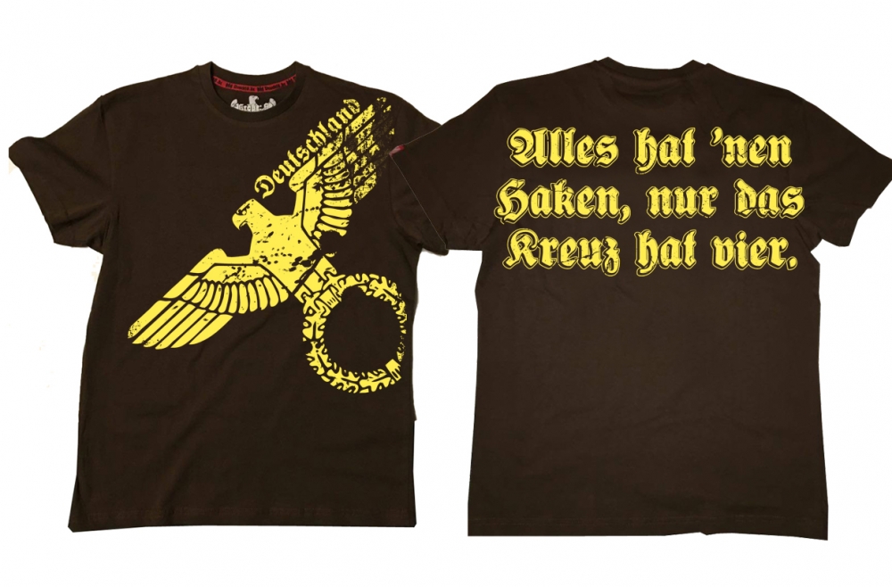 Premium Shirt - Alles hat nen Haken, nur das Kreuz hat vier - braun