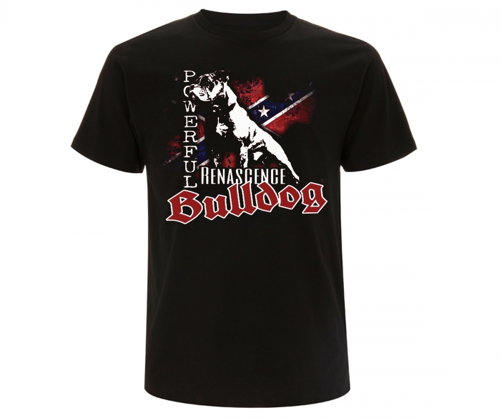 T-Shirt - Bulldog - Powerful - Südstaaten Fahne