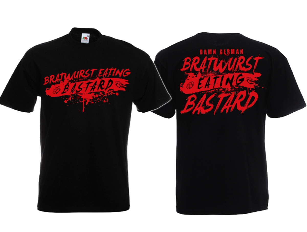 T-Shirt - Bratwurst eating Bastard - schwarz/rot