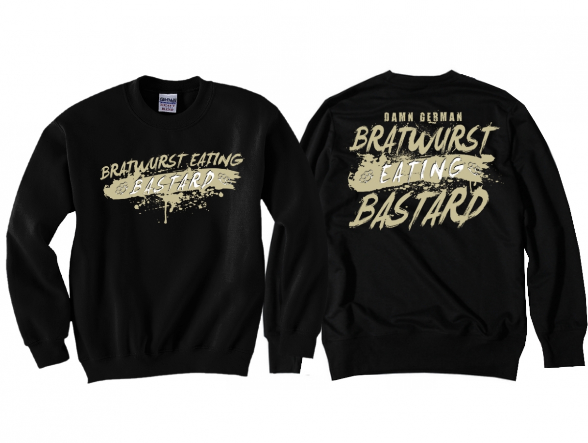 Pullover - Bratwurst eating Bastard - schwarz/beige