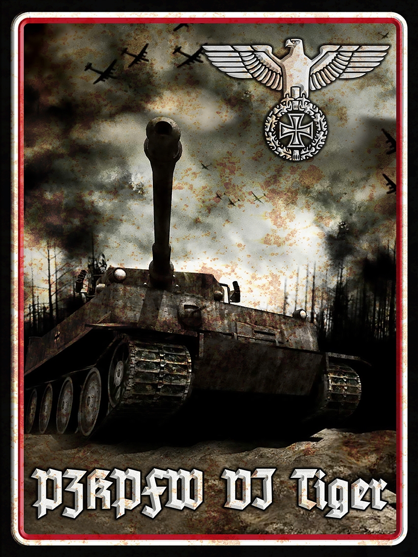 Blechschild - 30x40cm - Tiger Panzer