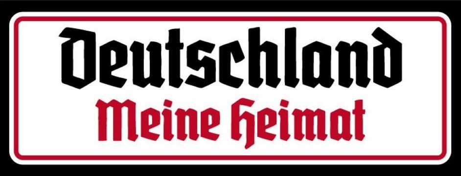 Blechschild - 27x10cm - Deutschland meine Heimat - schwarz/weiß/rot