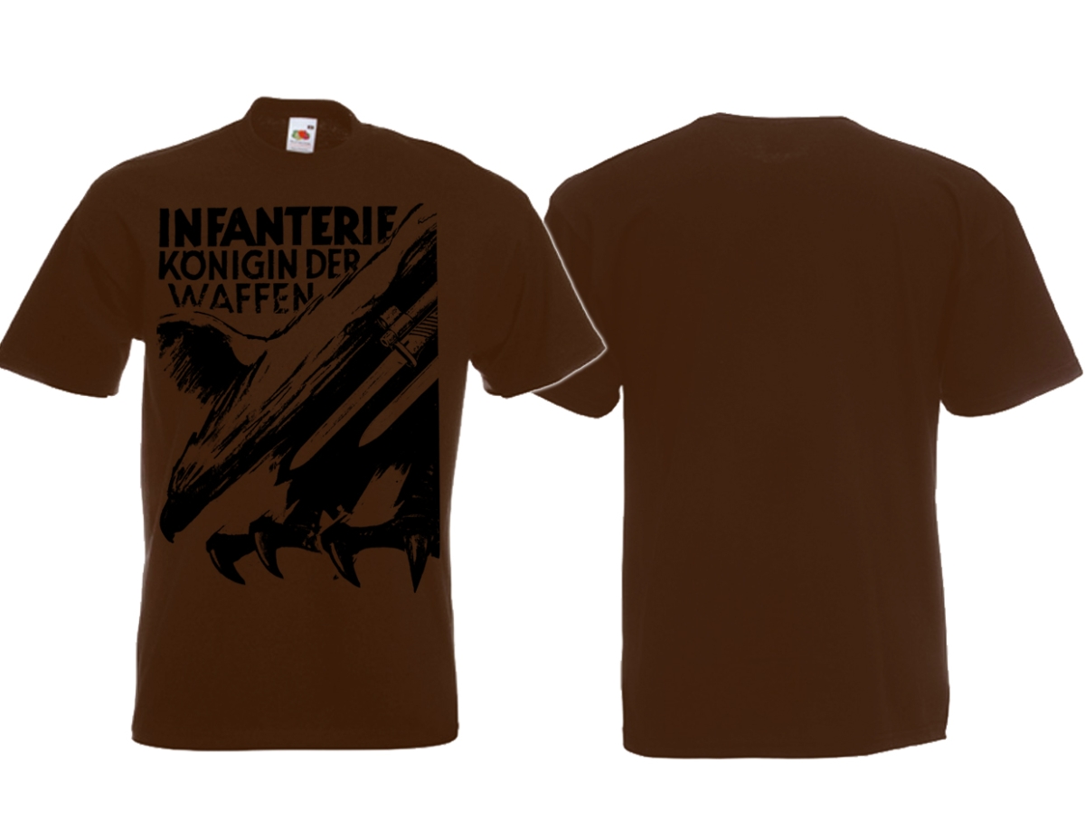 T-Shirt - Infanterie - Königin der Waffen - Motiv 2 - braun