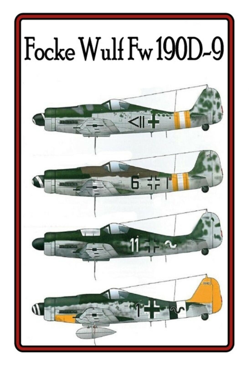 Holzschild - 12x18cm - Focke Wulf FW 190D-9