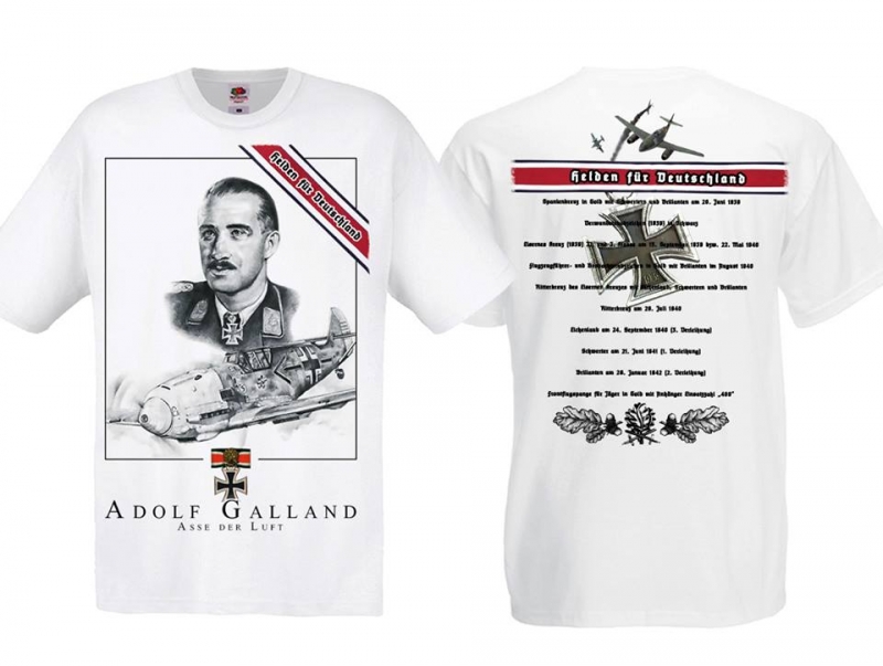 T-Shirt - Flieger - Adolf Galland - weiß