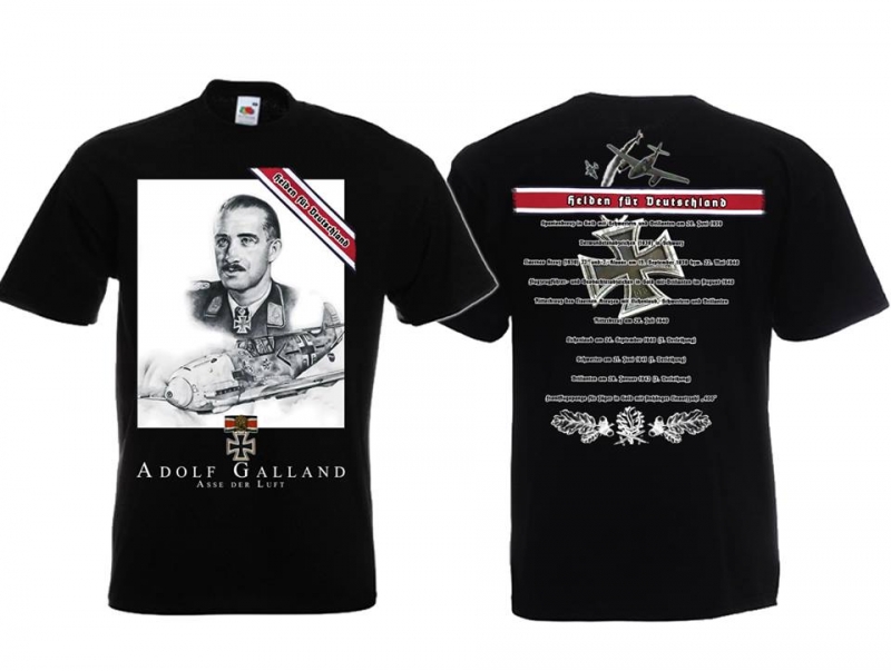 T-Shirt - Flieger - Adolf Galland - schwarz