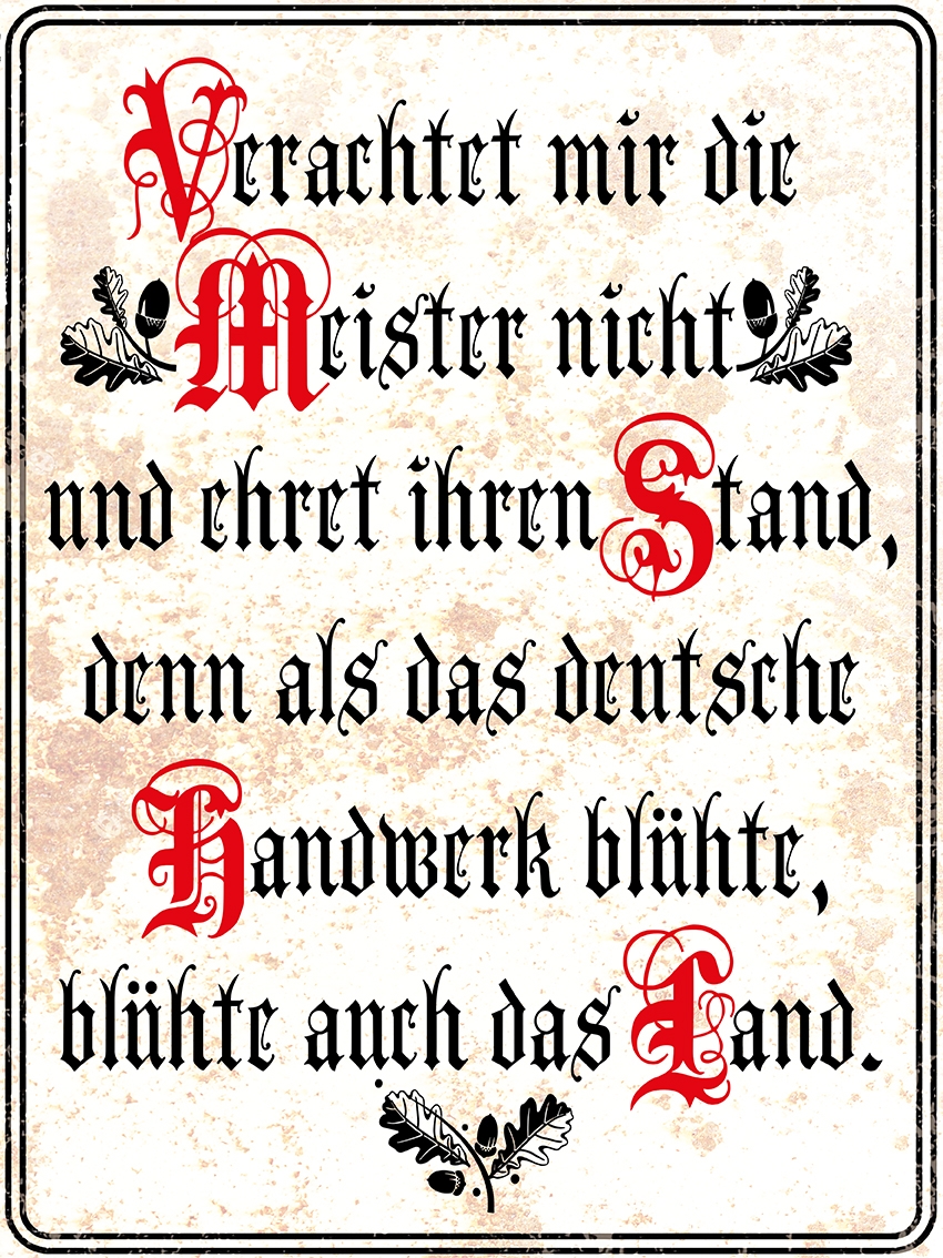 Blechschild - 12x18cm - Deutscher Handwerker