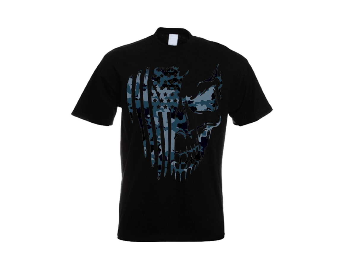 T-Shirt - American Death Head - camo