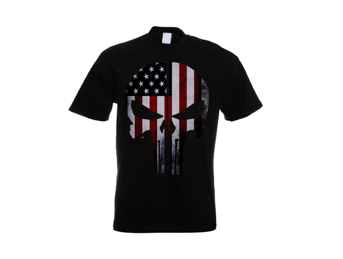 Frauen T-Shirt - American Death Head - Stars and Stripes