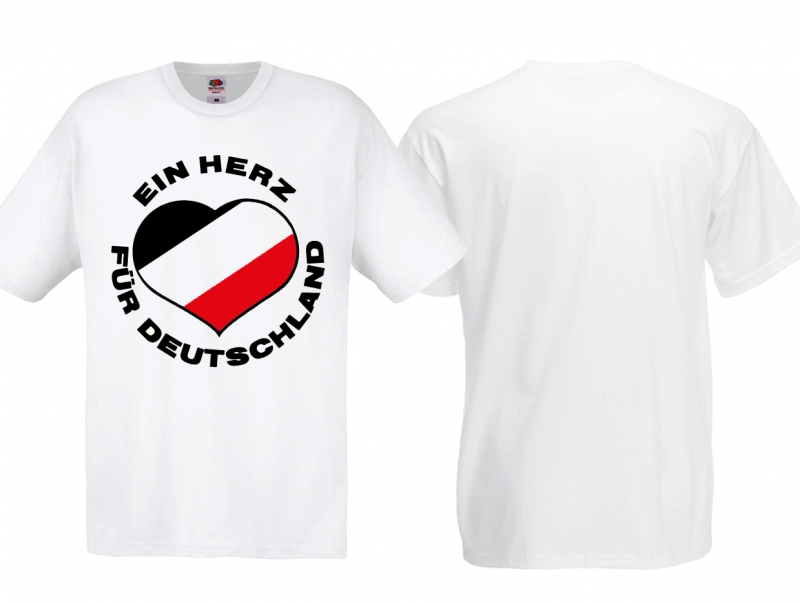 T-Shirt - Ein Herz für Deutschland - weiß
