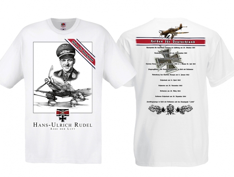 T-Shirt - Flieger - Hans-Ulrich Rudel - weiß