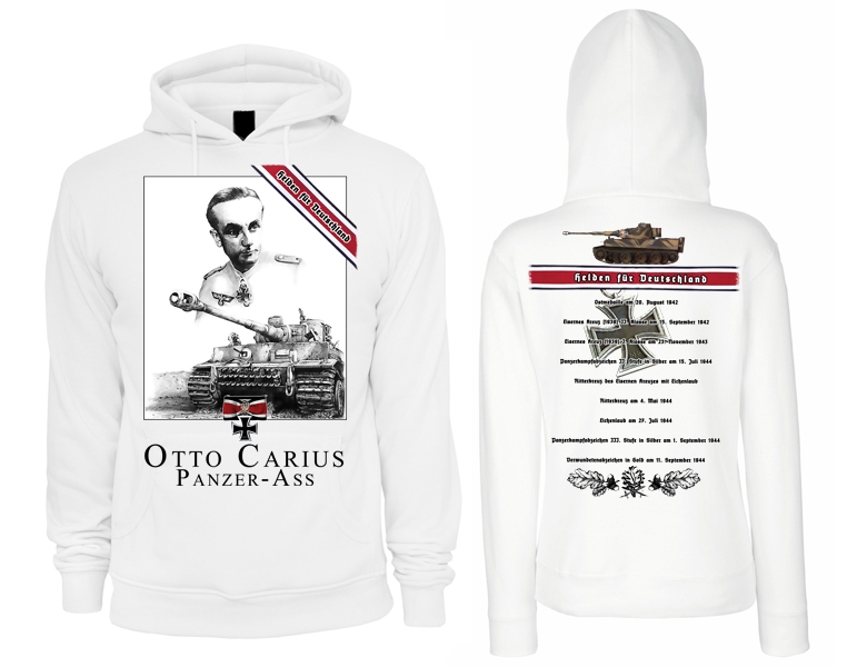 Frauen - Kapuzenpullover - Otto Carius - weiß