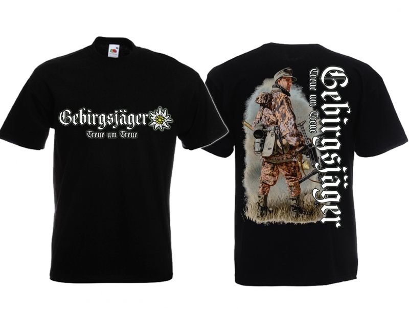 T-Shirt - Gebirgsjäger - schwarz