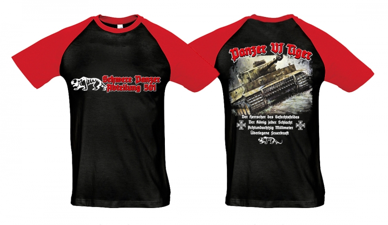 Raglan T-Shirt - Schwere Panzer Abteilung 501 - schwarz/rot