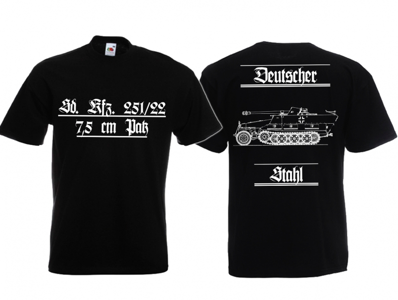 T-Shirt - Fahrzeuge der Wehrmacht - Sd.Kfz 251/22 - 7,5cm pak